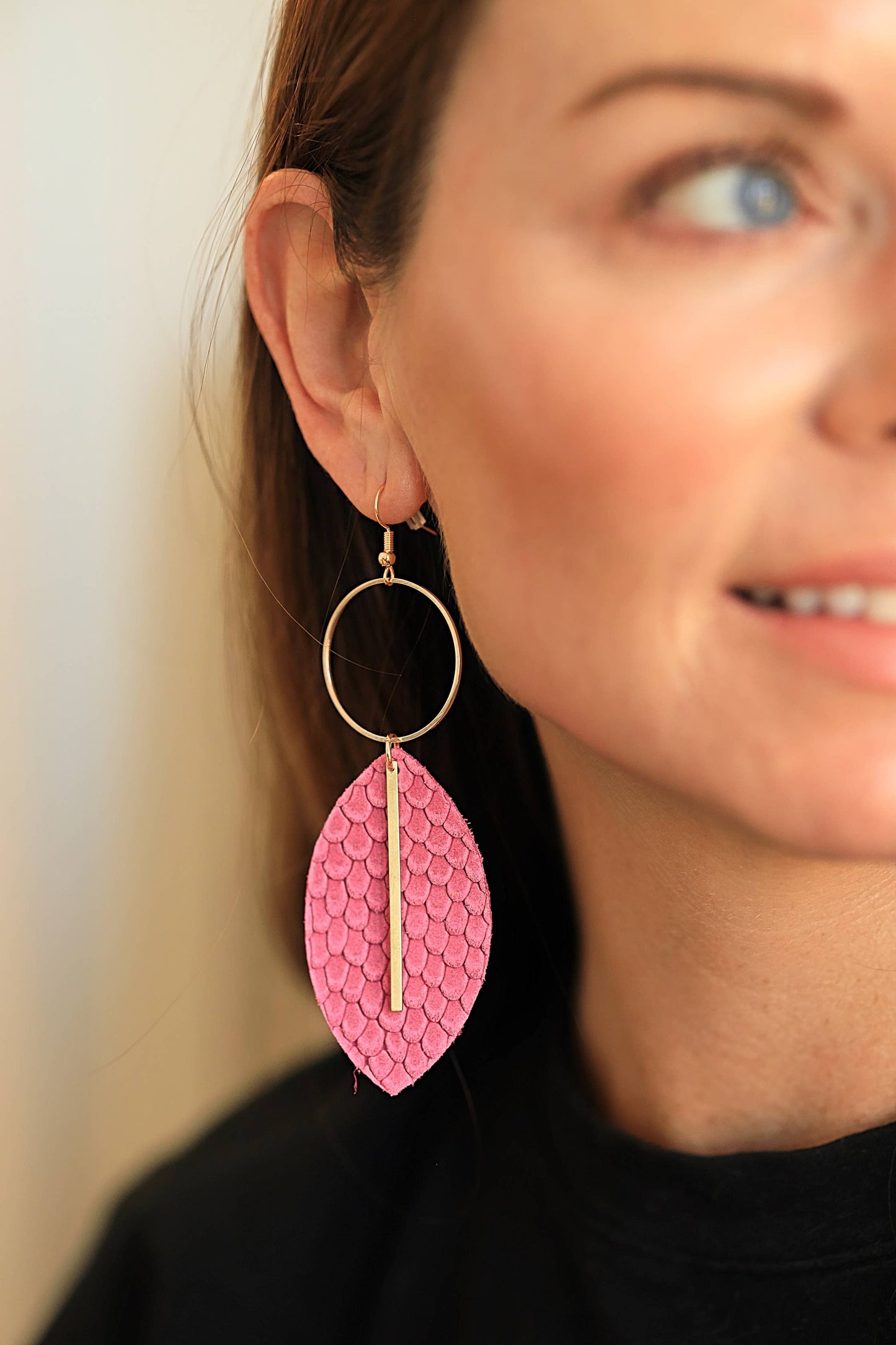 The Robin Earring in Hot Pink