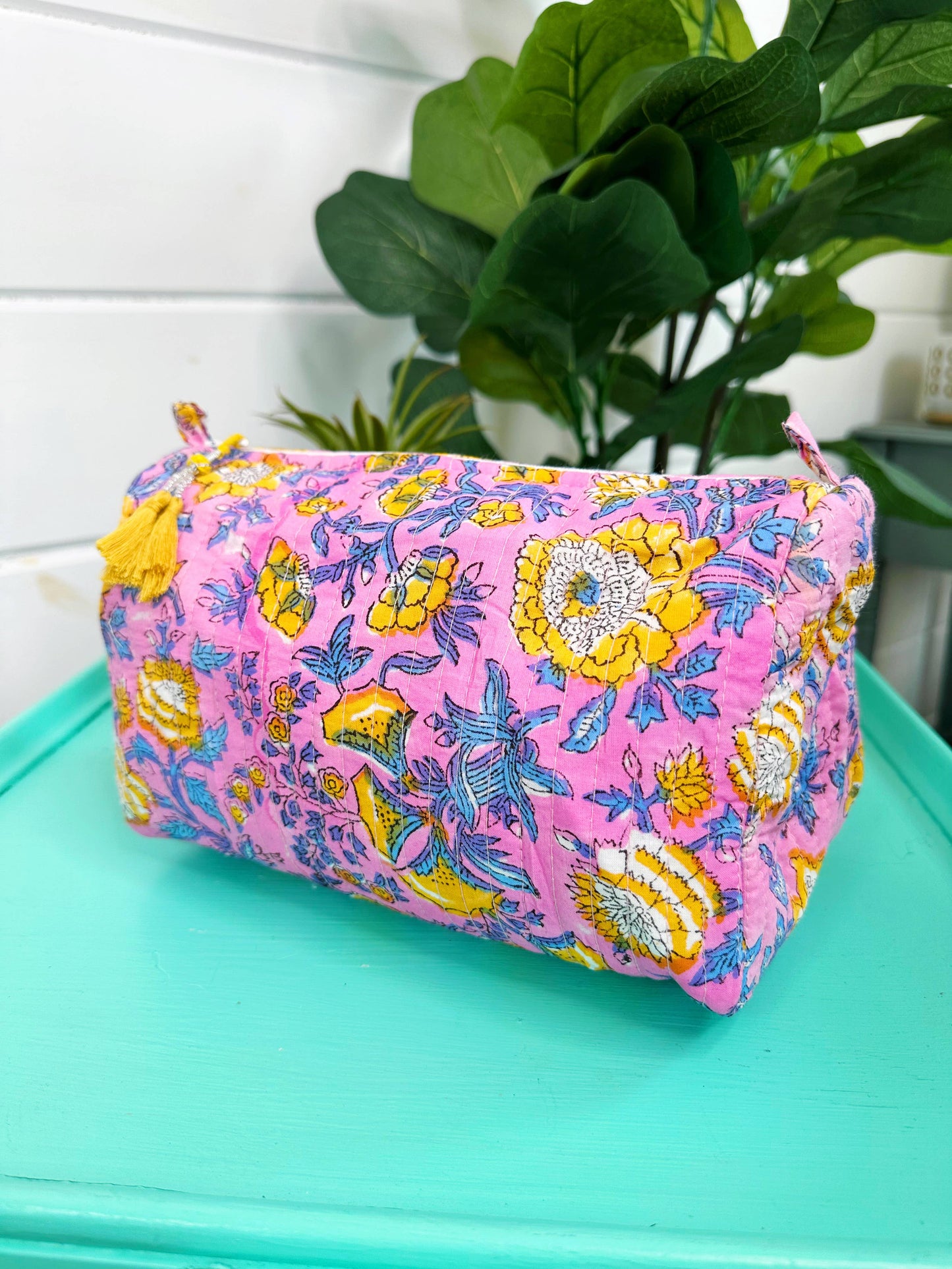 Quilted Makeup Bags | Cosmetic Toiletry Bag | Floral Print