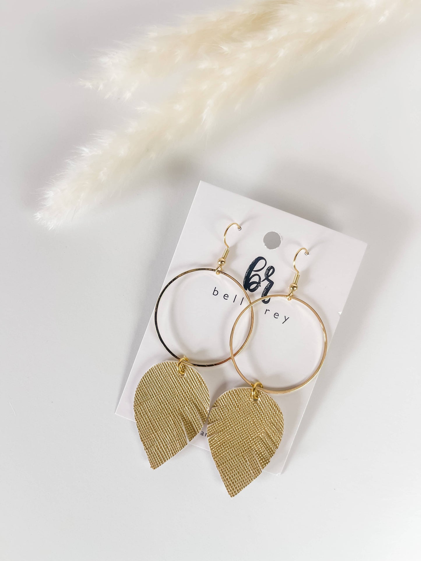 The Lyndsey leather earring {gold}