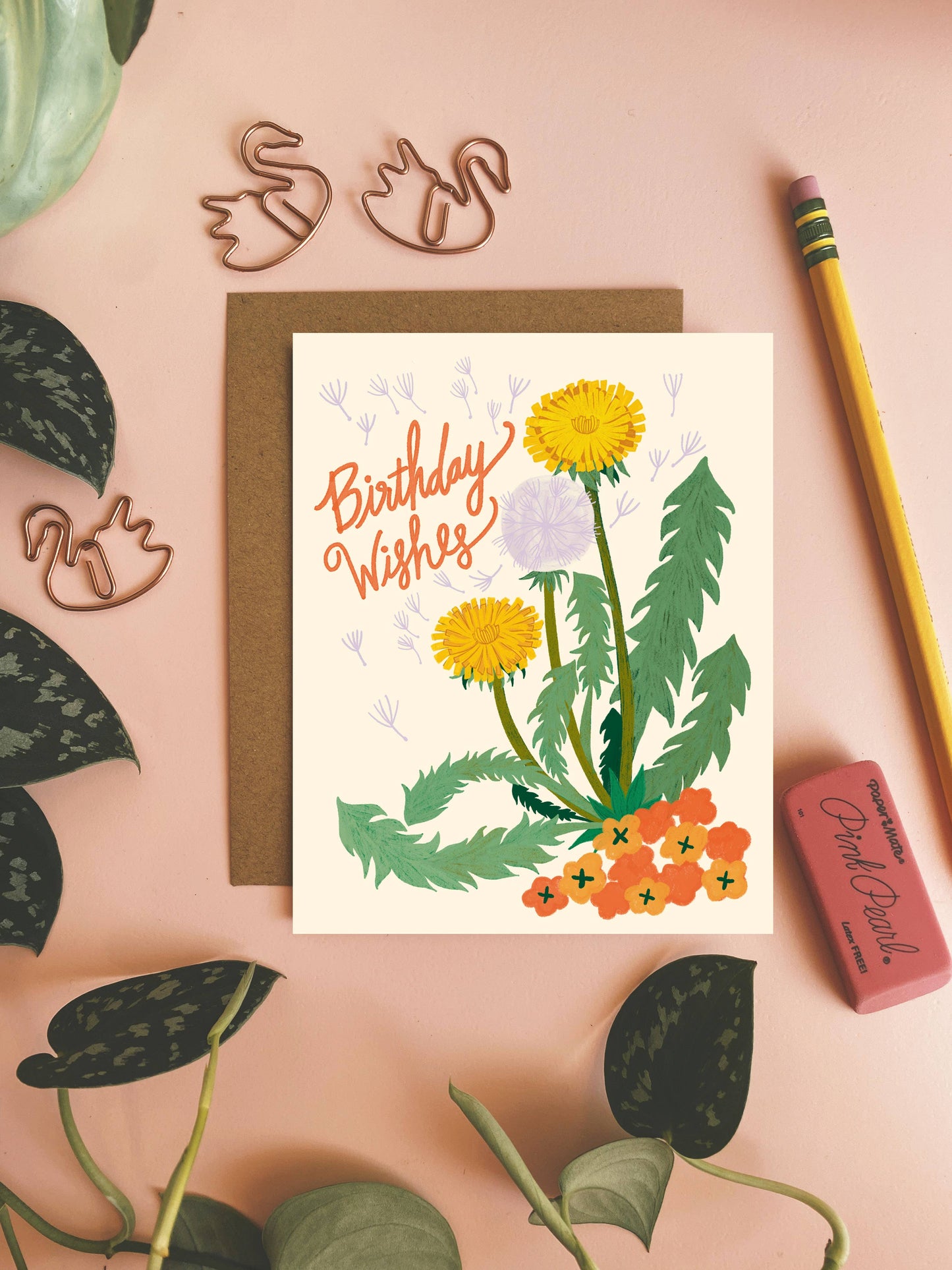 Dandelion Birthday Wishes - Greeting Card : 4.25 x 5.5 inches