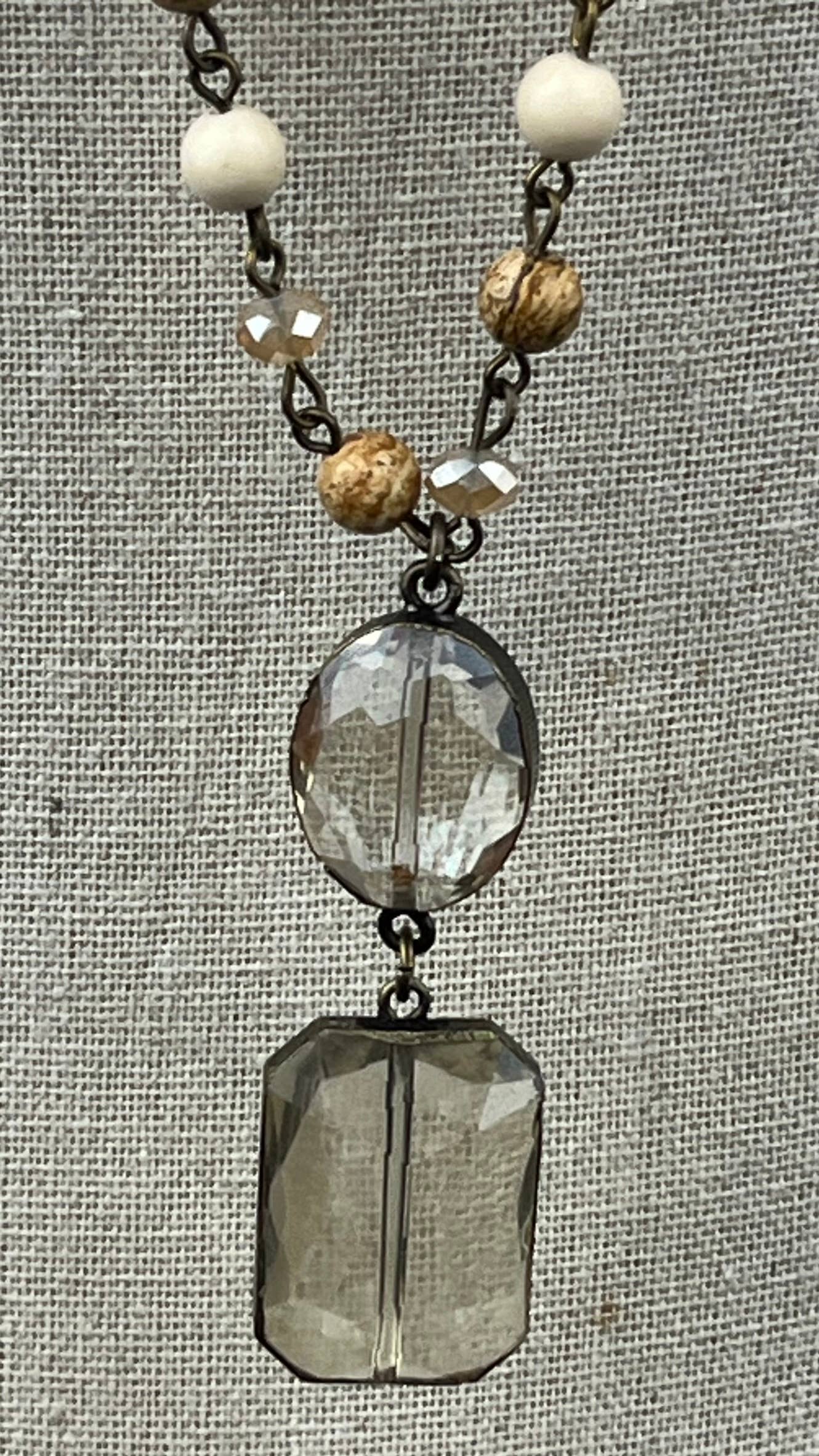 Sunrise Jasper Necklace with Double Pendant