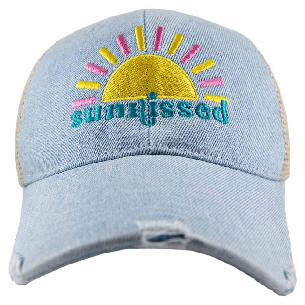 Sunkissed Trucker Denim Hat: Denim Blue