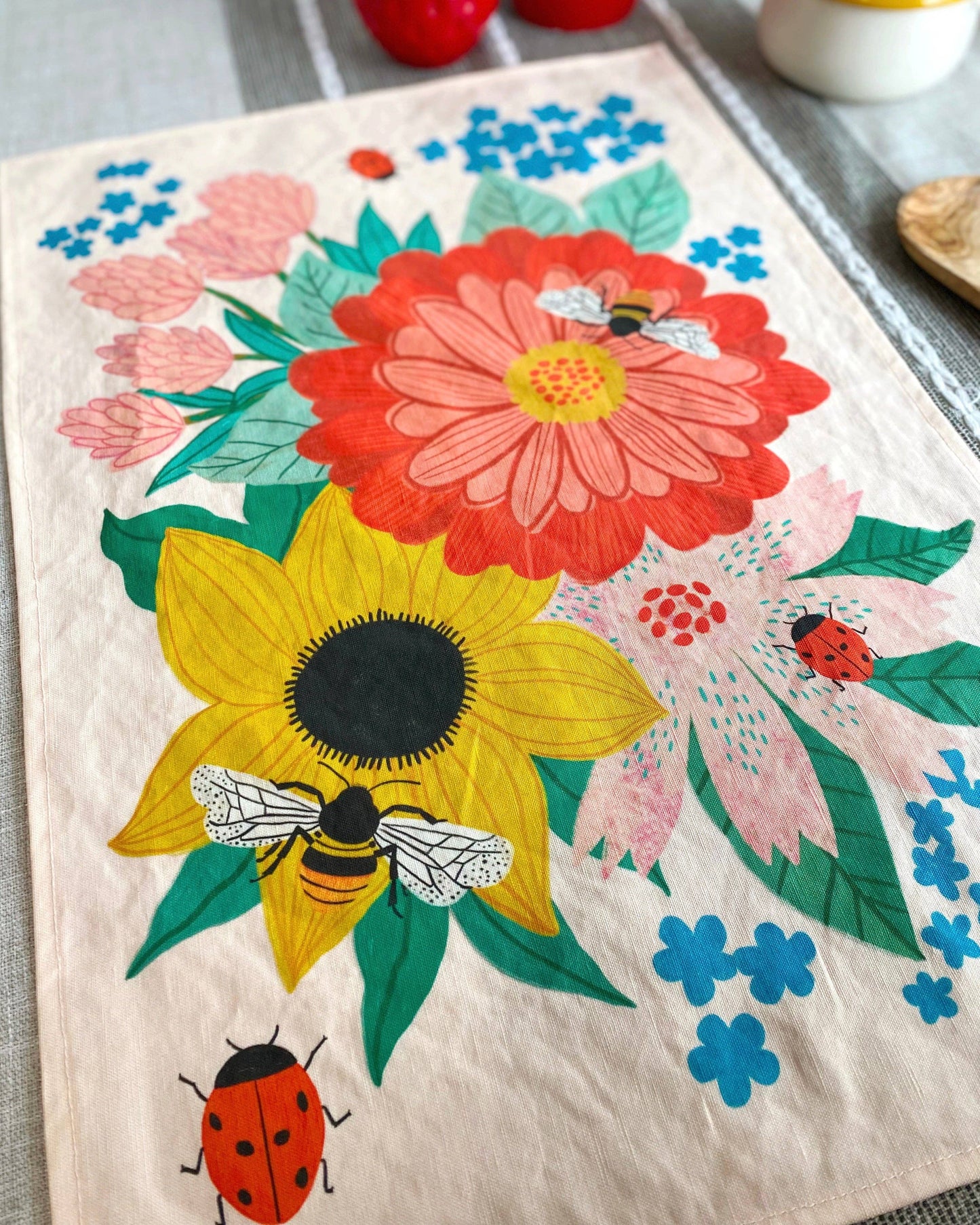 Bee Garden Tea Towel Dream Folk Studio