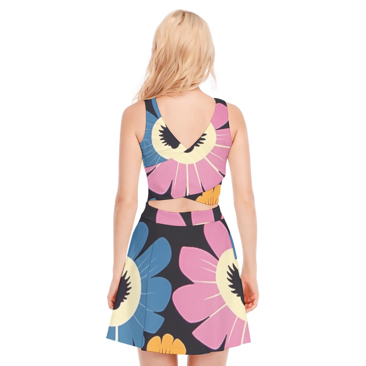 Color Block Flower Print Dress Exclusive Print