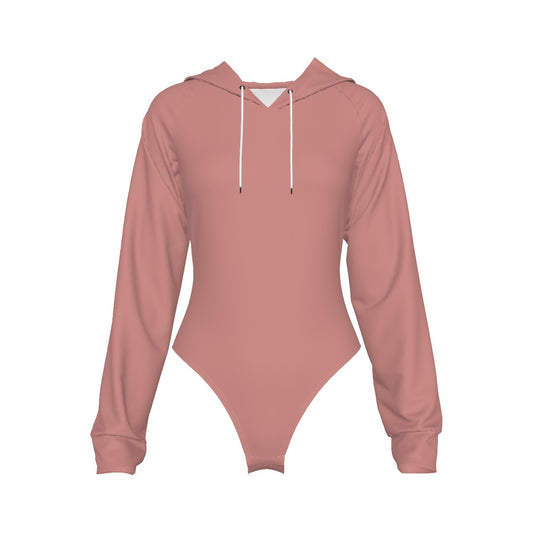 Raglan Sleeve Hooded Bodysuit -Rose Clay