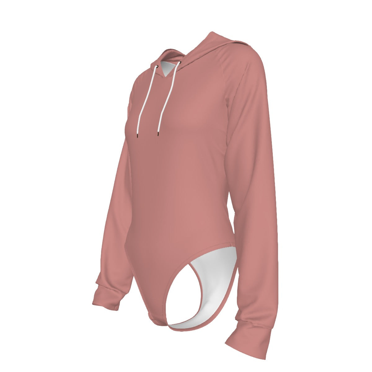 Raglan Sleeve Hooded Bodysuit -Rose Clay