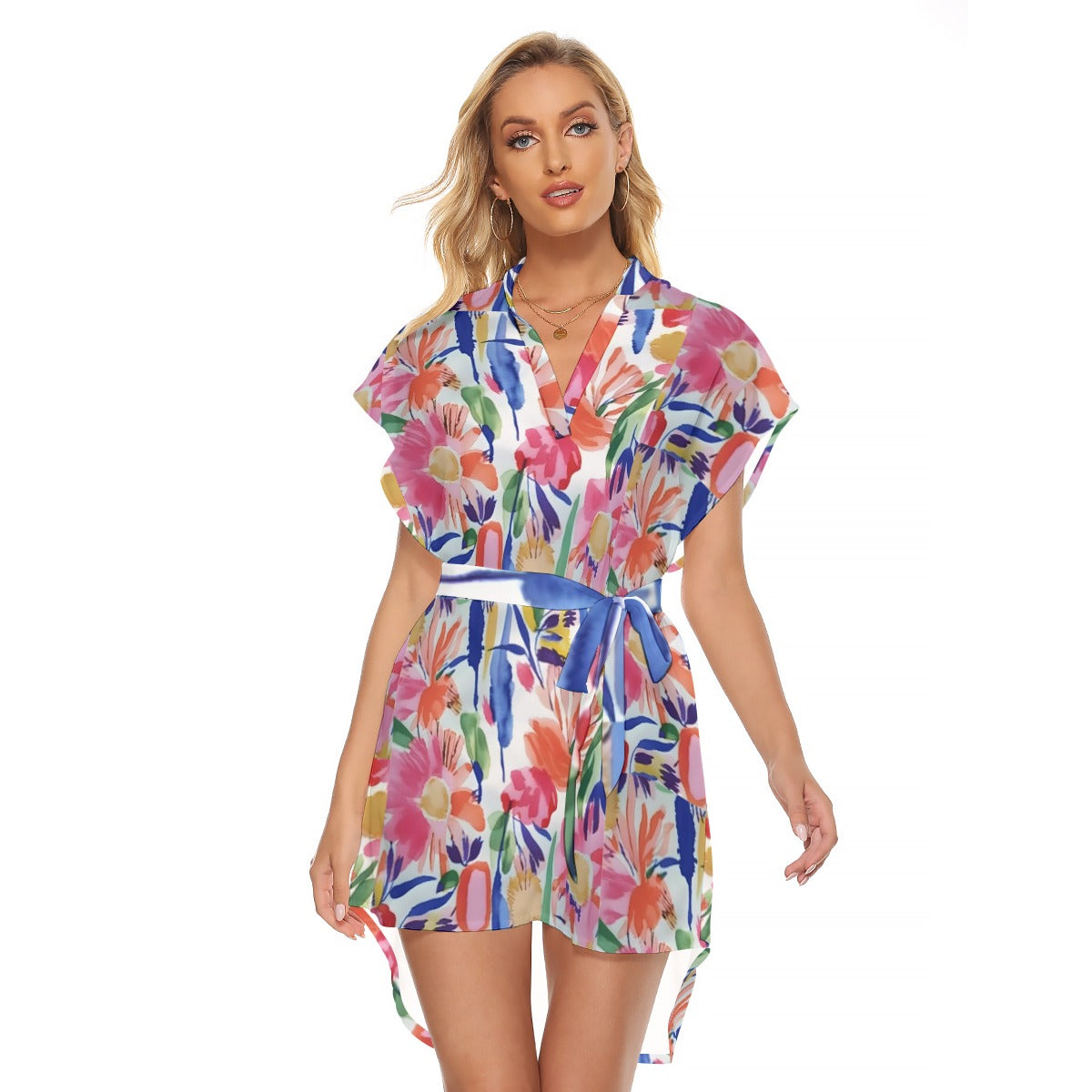 Watercolor Belted Dress Exclusive Print