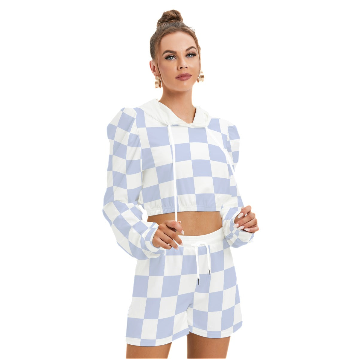 All-Over Print Women's Mirco Fleece Hoodie And Shorts Set