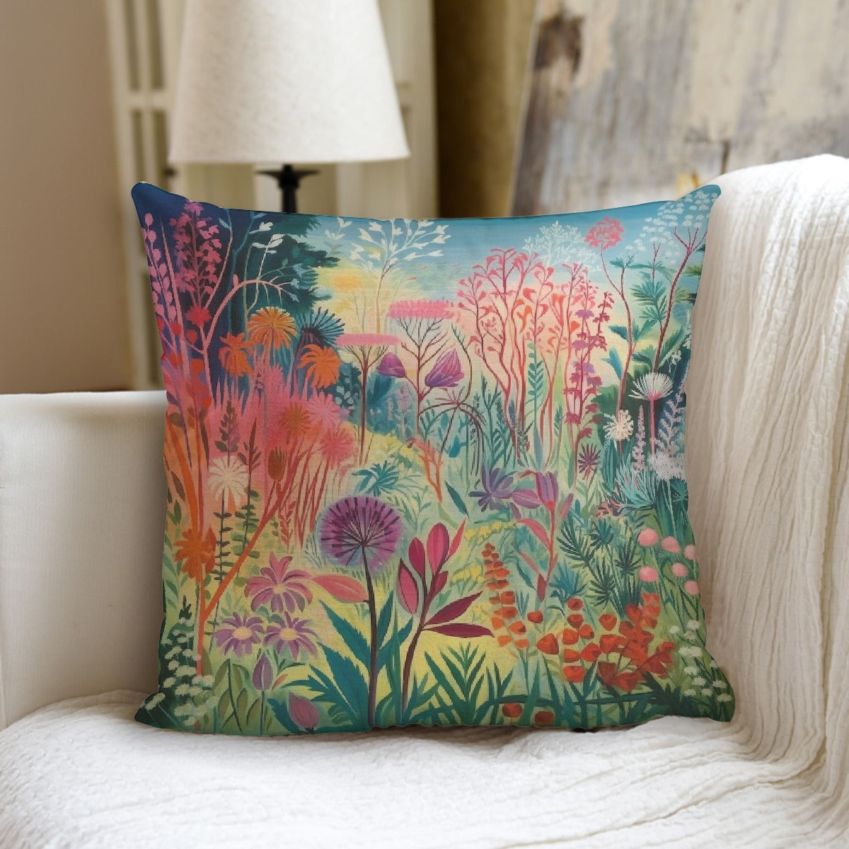 Dream Garden Couch pillow case with pillow Inserts