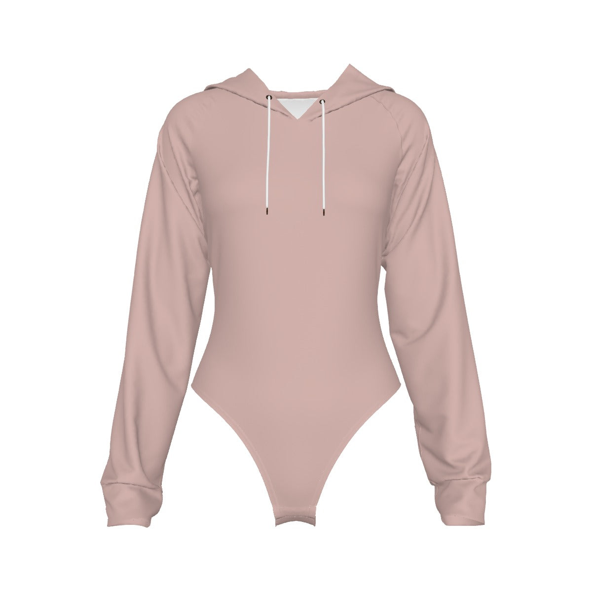 Raglan Sleeve Hooded Bodysuit -Dusty Pink