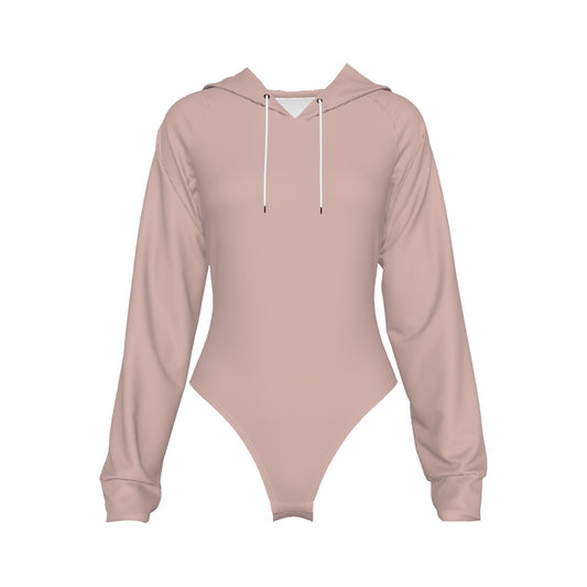 Raglan Sleeve Hooded Bodysuit -Dusty Pink