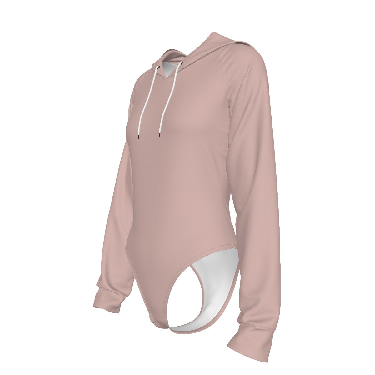 Raglan Sleeve Hooded Bodysuit -Dusty Pink