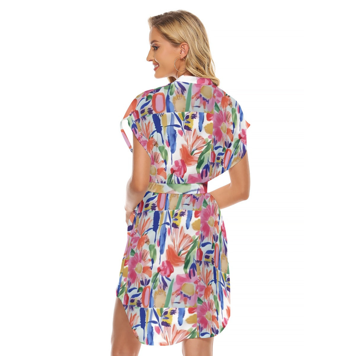 Watercolor Belted Dress Exclusive Print