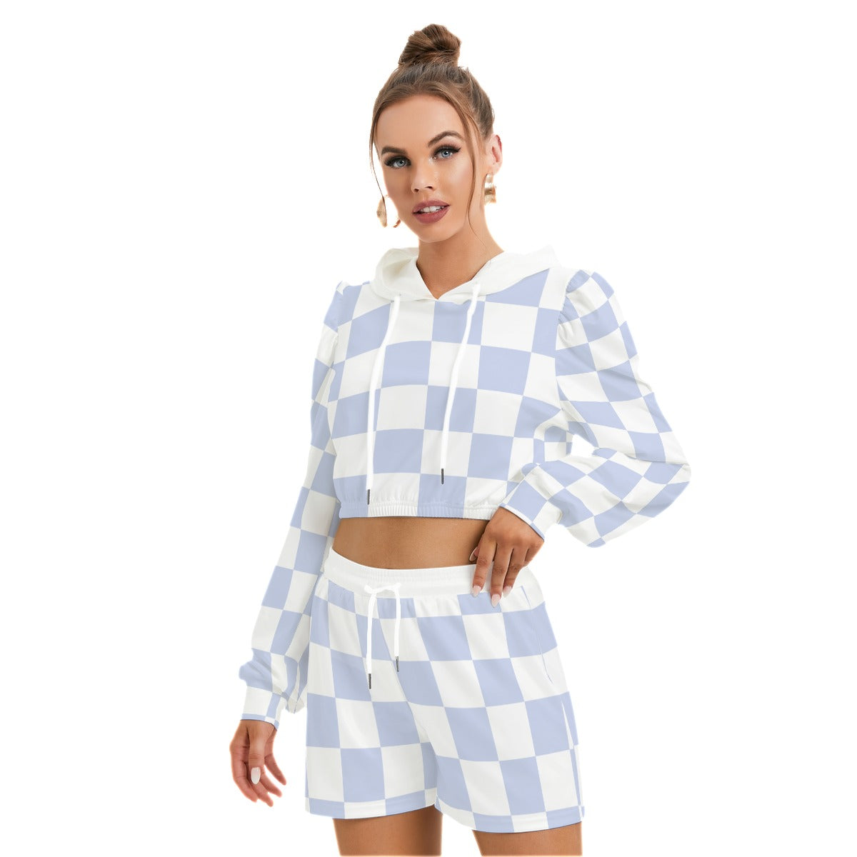 All-Over Print Women's Mirco Fleece Hoodie And Shorts Set