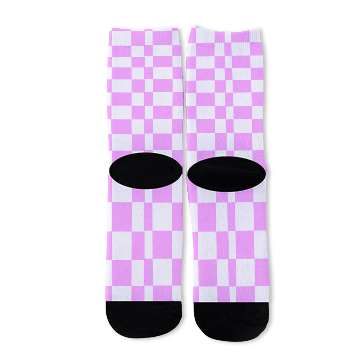 Pink Checker Unisex Long Socks