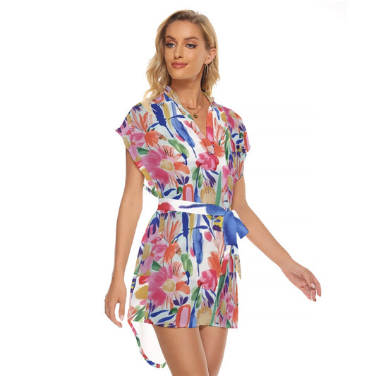 Watercolor Belted Dress Exclusive Print