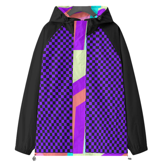 All-Over Print Women’s Raglan Sleeve Windbreaker With Zipper Closure And Velcro