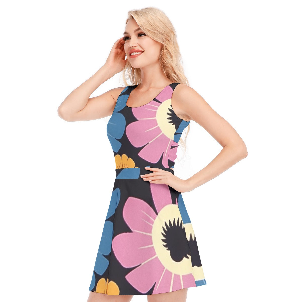 Color Block Flower Print Dress Exclusive Print