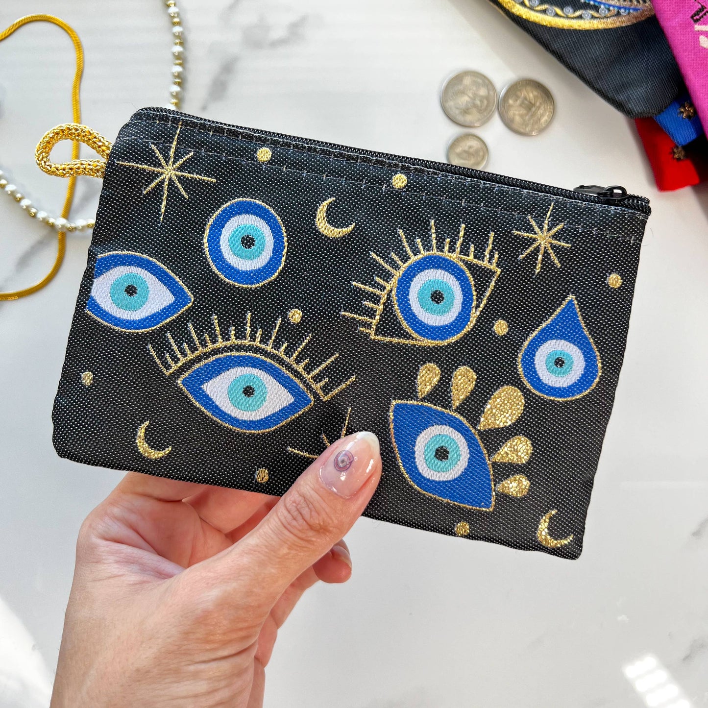 Evil Eye Coin Purse Black