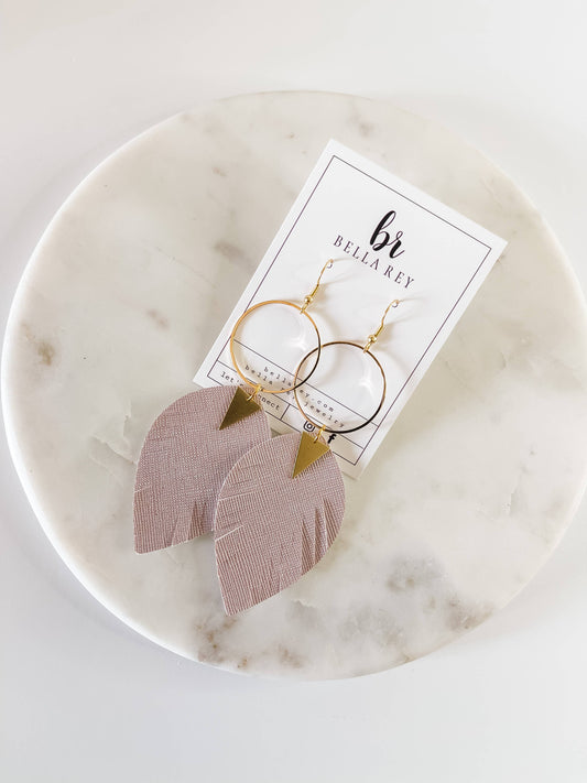 The Stacy Leather Earring {rose}