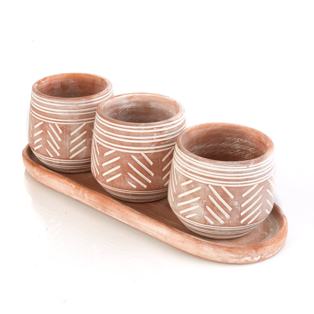 Novo Clay Planters - Set of 3