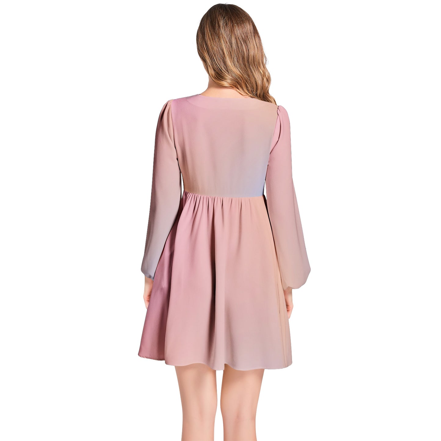 Pastel Party Dress with Lantern Sleeves