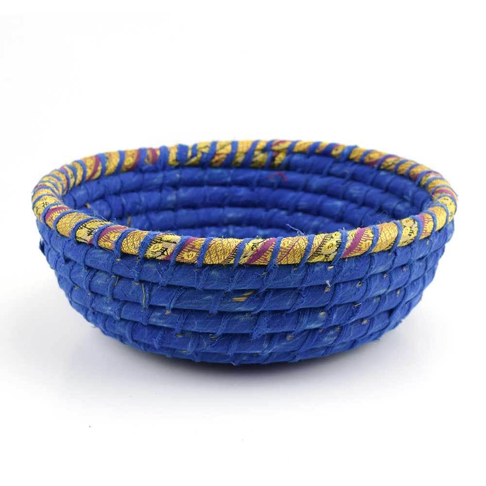 Round Indigo Chindi Basket Blue